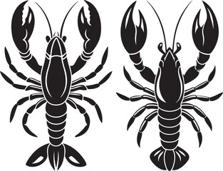 set of crayfish Lobsters 