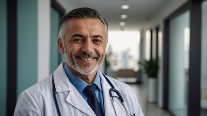Smiling doctor in hospital. Portrait of medical worker