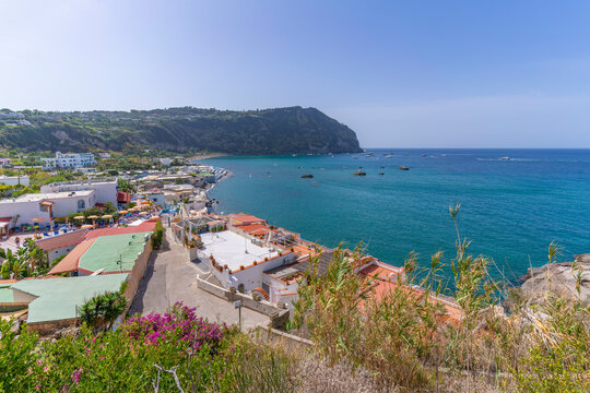 View of Spiaggia di Citara beach, Forio, Island of Ischia, Campania, Italy, Europe