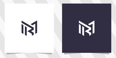 letter mr rm logo design vector