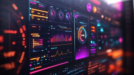 Obraz premium Dynamic interface with weather, time, and notifications in a digital format.