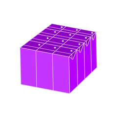 箱形の紙の容器に入った飲み物（紫色のジュースなど）、12本（1ダース）