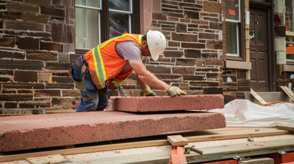 Worker working on a construction site
