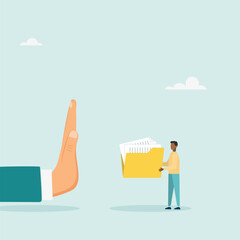 Organization of file and document in the database. Anti-corruption scene with illegal online data transfer bribe. Vector illustration.	