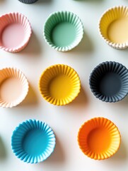 Fototapeta premium Colored Cupcake Cases on White Table
