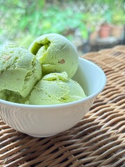 scoop of ice cream on a bowl