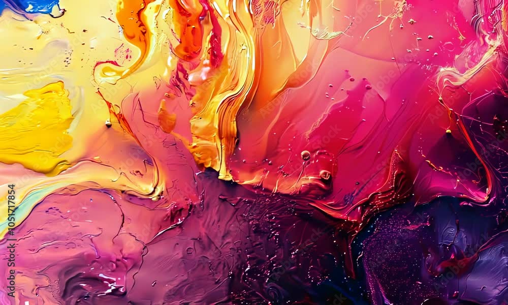 Poster vibrant abstract color swirl with fluid textures and gradients
