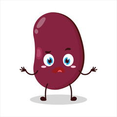 cute don't know expression of red bean character