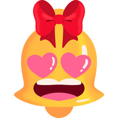 Christmas Jingle Bell Loving Face Cartoon