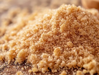 Macro shot of natural exfoliating scrub with ground walnut shells, closeup texture on the skin, soft natural lighting