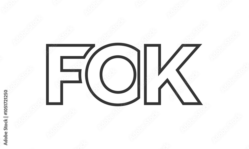 Poster fok logo design template with strong and modern bold text. initial based vector logotype featuring s
