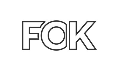 FOK logo design template with strong and modern bold text. Initial based vector logotype featuring simple and minimal typography. Trendy company identity.