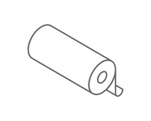 Textile roll vector icon. Paper tube illustration design for kitchen cleaning towel, carpet, scroll whatman, fabric.