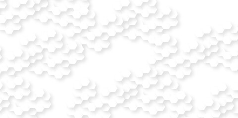 Fototapeta premium Background with hexagons . Abstract background with lines . white texture background . hexagon abstract background. Surface polygon pattern with glowing hexagon paper texture and futuristic business.