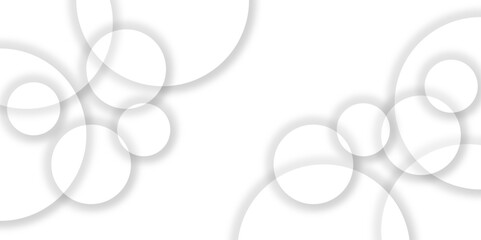 Abstract white geometric overlapping circle background with shadow. Vector circles template vector design. white background texture, Xmas, backdrop, lights, wallpaper design.	
