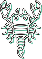 カラーシャドウのミニ昆虫の単品アイコン　蠍