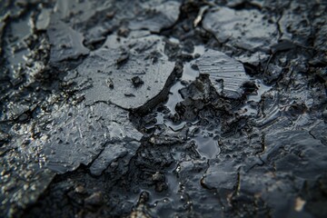 Fototapeta premium Image of Muddy pond of wet soil. Texture for background usage