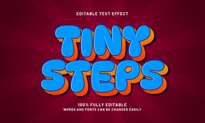 tiny steps editable text effects with a kids and nice theme