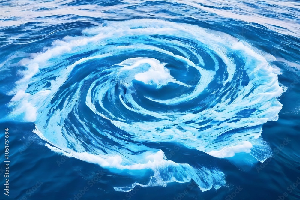 Poster ocean gyres large scale circular ocean currents visualized with