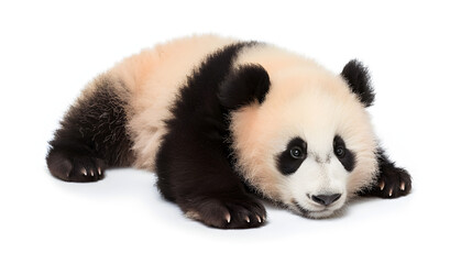 Obraz premium Panda on a White Background.