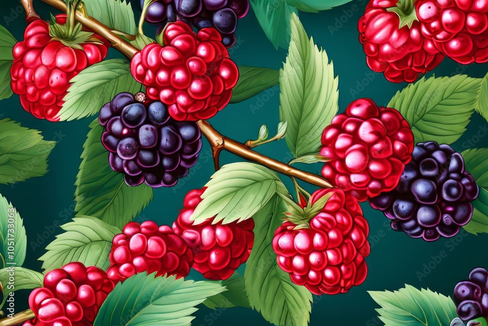Poster patterned backgroundusing a repeating pattern behind the berries