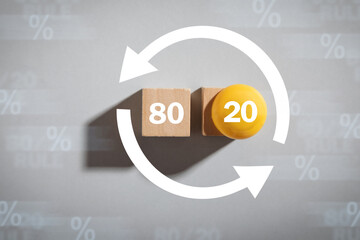 80/20 rule. Concept for Pareto principle. Business concept