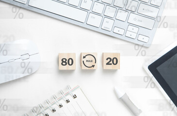 80/20 rule. Concept for Pareto principle. Business concept