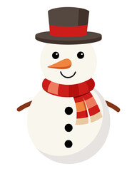 Snowman cheerful character illustration, christmas greetings mockup