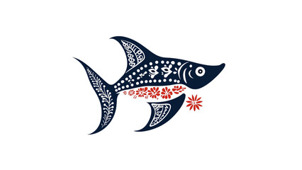 Fototapeta premium Floral Shark Design