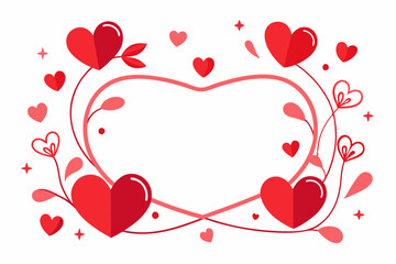 Happy valentine's day typography and love theme vector art illustration