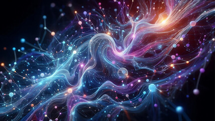 An intricate digital art composition showcasing abstract neural links.