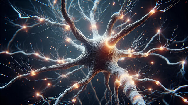 An ultra-detailed depiction of active neurons in the brain.