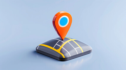 Map pin with location marker on navigation tool icon in modern flat design style