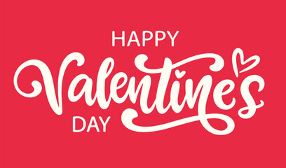 Happy Valentines Day Typography Greeting Lettering