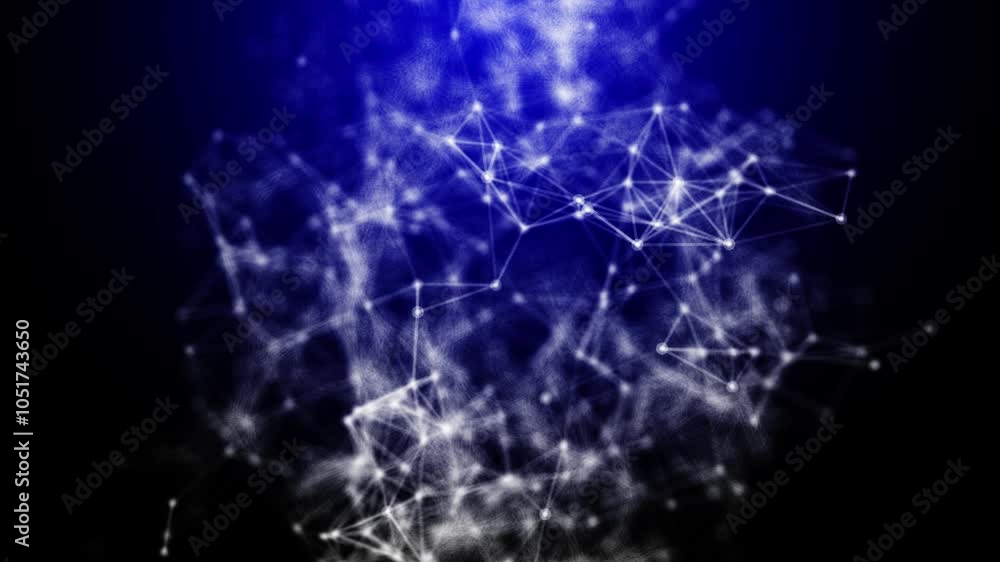 Poster plexus, structural mesh blue background loop
