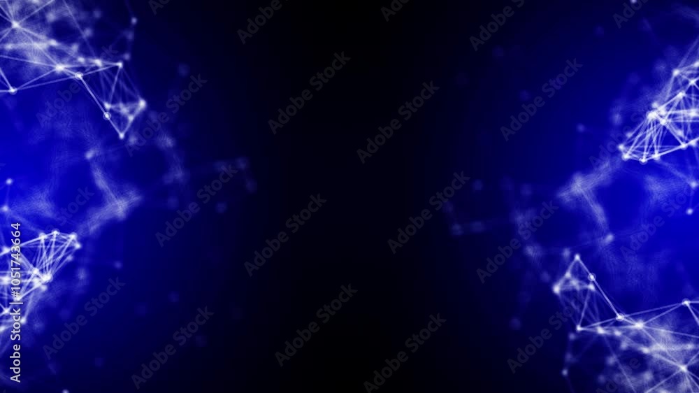 Poster plexus, structural mesh blue background loop