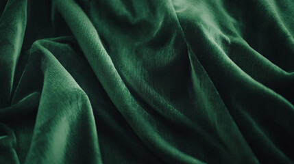 Fototapeta premium Velvet fabric background in rich emerald green