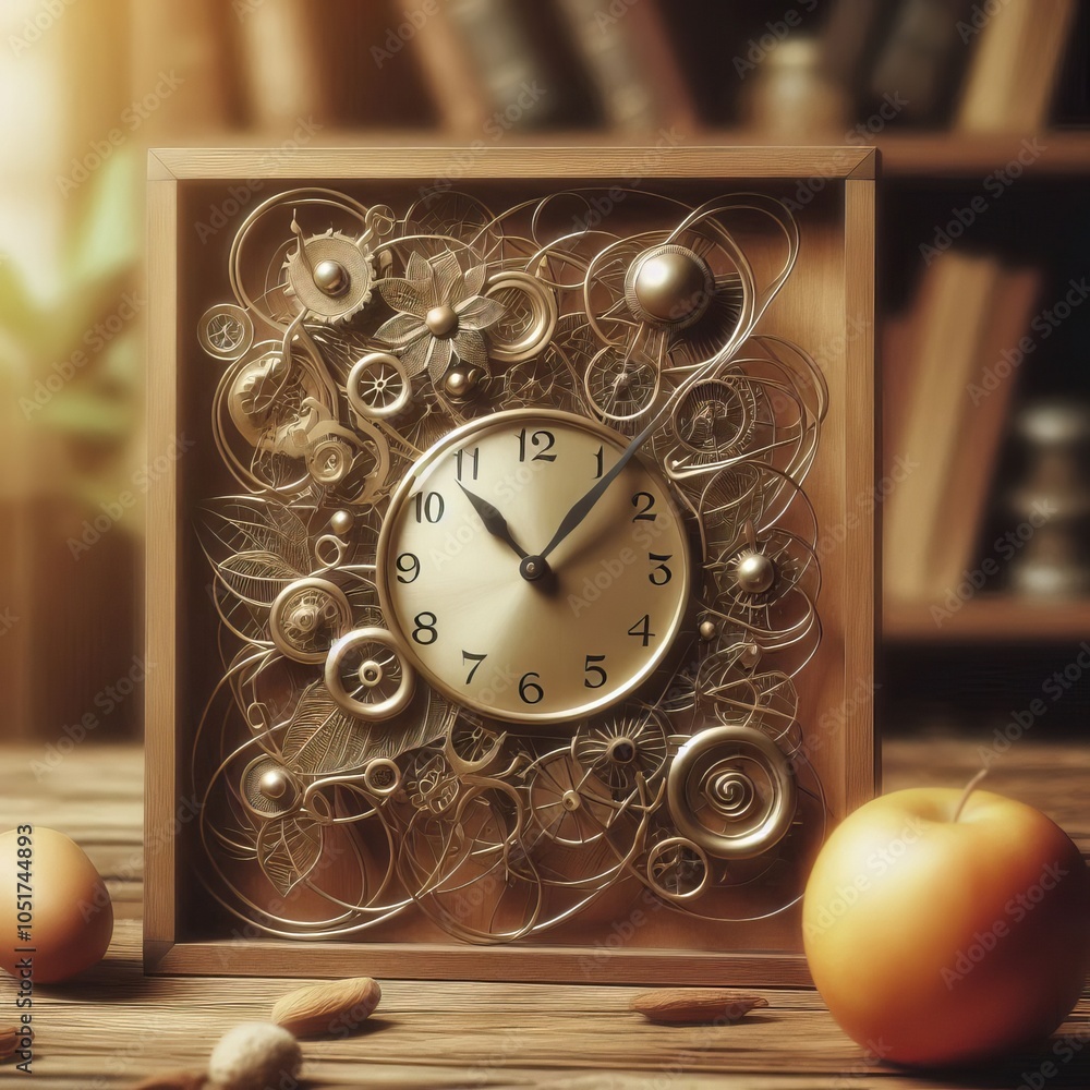 Poster soft focus clock a clock with hands and numbers blurred to creat