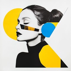 A fashion portrait in the style of minimalist collor