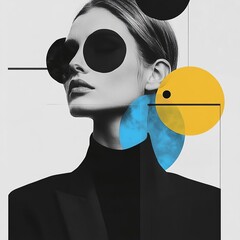 A fashion portrait in the style of minimalist collor