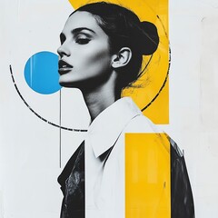 A fashion portrait in the style of minimalist collor
