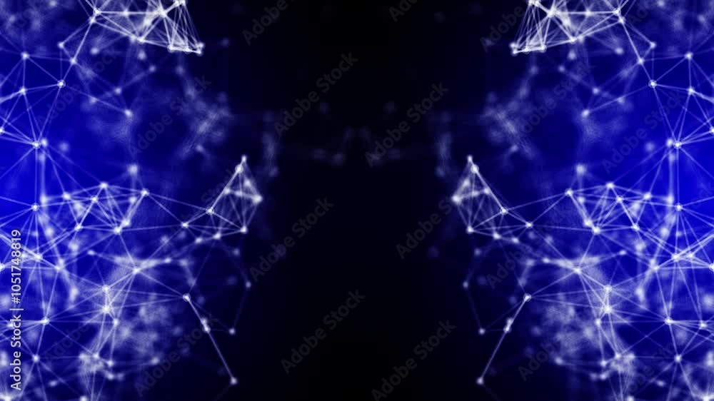 Poster plexus, structural mesh blue background loop
