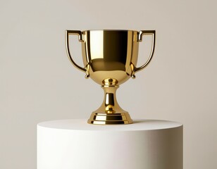 gold cup on the podium