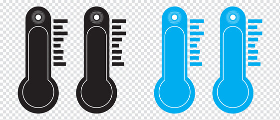 Temperature icon set. High and low, Hot, cold thermometer icon vector, vector illustration.