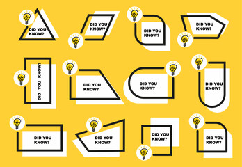 Did you know badge collection with light bulb icons