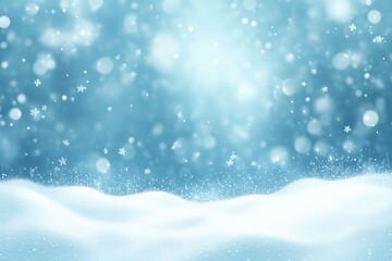 Obraz premium Christmas winter background with snow and blurred bokeh.Merry christmas and happy new year greeting card with copy-space. with generative ai