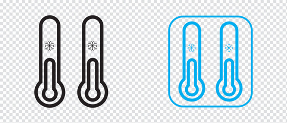 Temperature icon set. High and low, Hot, cold thermometer icon vector, vector illustration.