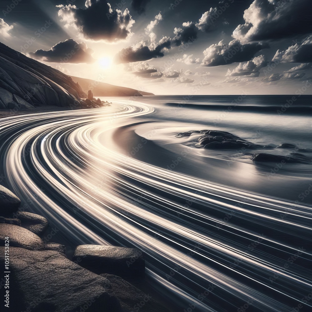 Aufkleber time lapse trails long exposure creates smooth trailing lines of