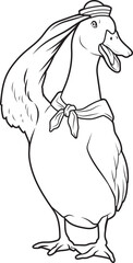Duck Sailor Sailor hat Animal Vector Graphic Art Illustration