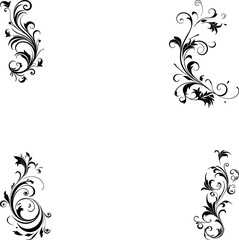 Calligraphic Design Elements Ornate Scroll flourishes filigree Swirl ornament stroke curls divider